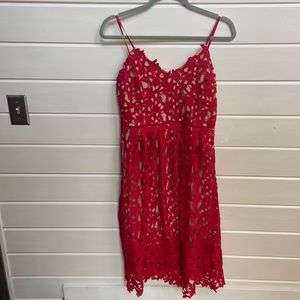 Red lace boutique dress